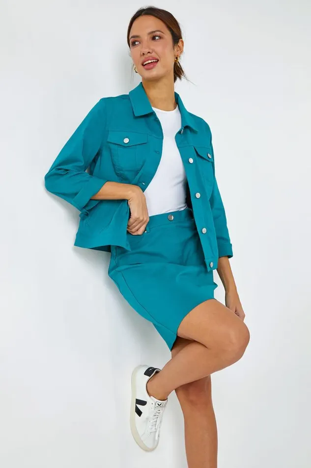 Jade Elastic Waist Straight Stretch Skirt Women Roman Skirts