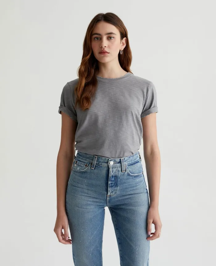 Jagger Crew 5 Years Ink Stone Women AG Jeans Tees and Tanks