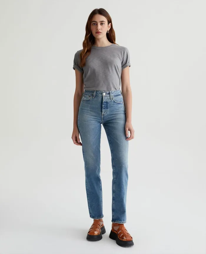 Jagger Crew 5 Years Ink Stone Women AG Jeans Tees and Tanks Jagger Crew 5 Years Ink Stone Women AG Jeans Tees and Tanks