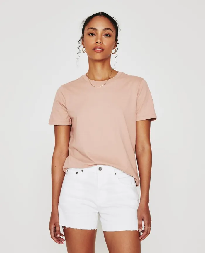 Jagger Crew Rose Cloud Women AG Jeans Tees and Tanks