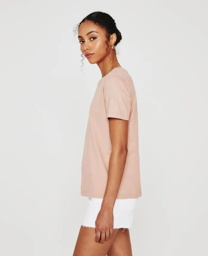 Jagger Crew Rose Cloud Women AG Jeans Tees and Tanks