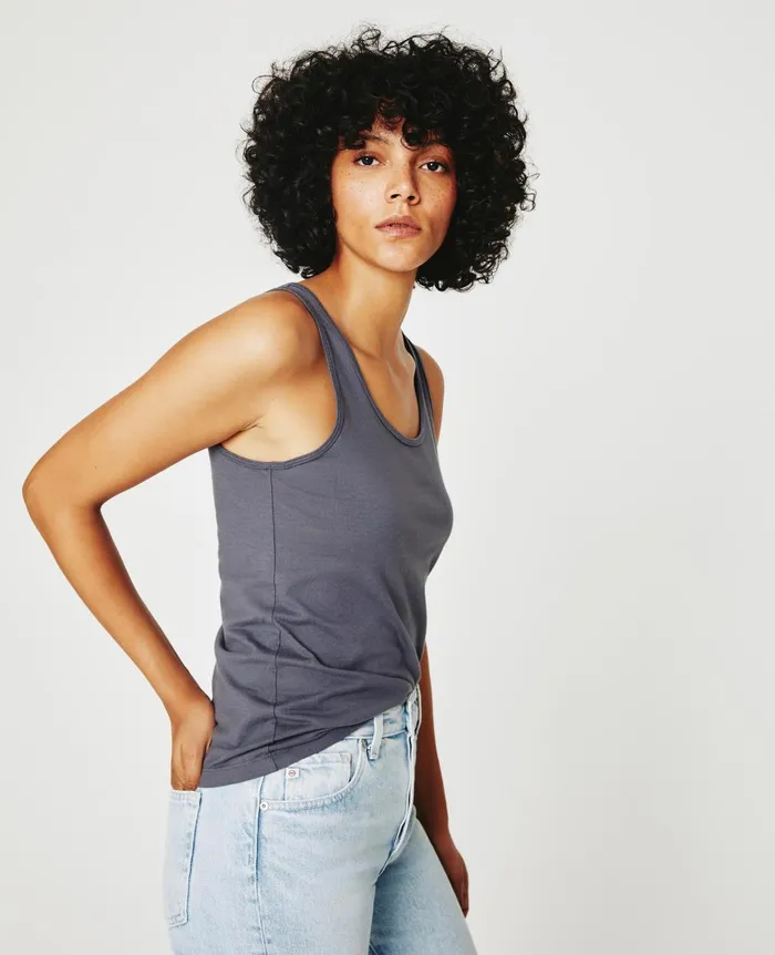 Jagger Tank Slate Sky Women AG Jeans Tees and Tanks Jagger Tank Slate Sky Women AG Jeans Tees and Tanks