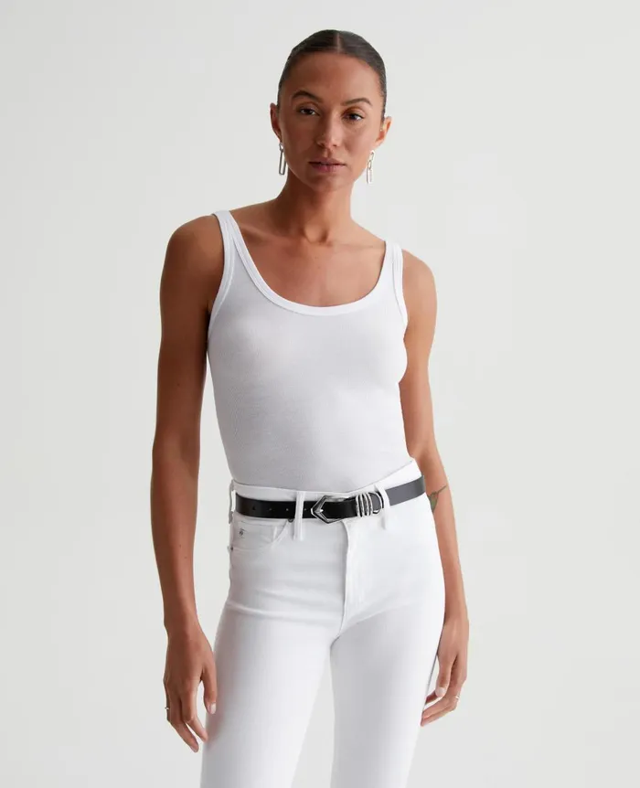 Jaxon Tank True White Women AG Jeans Tees and Tanks