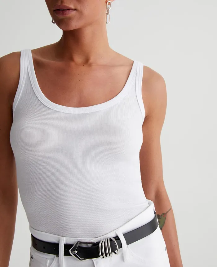 Jaxon Tank True White Women AG Jeans Tees and Tanks Jaxon Tank True White Women AG Jeans Tees and Tanks