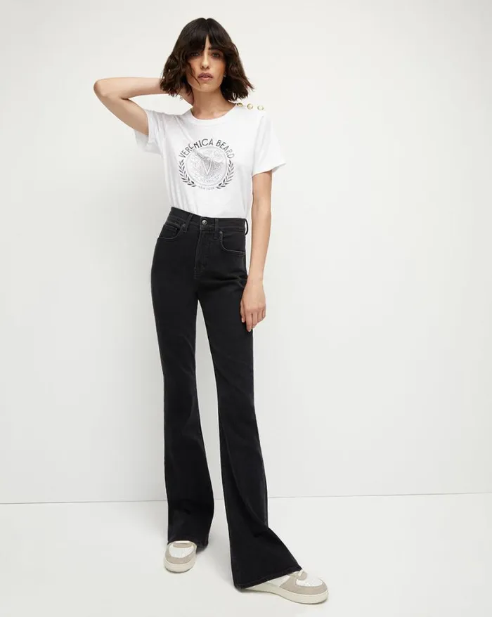 Jeans Shop Veronica Beard Beverly SkinnyFlare Jean Washed Onyx