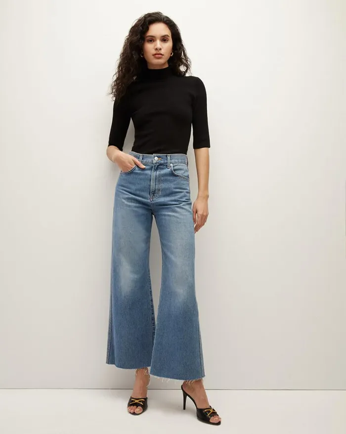 Jeans Shop Veronica Beard Taylor Cropped WideLeg Jean Wanderer Dust
