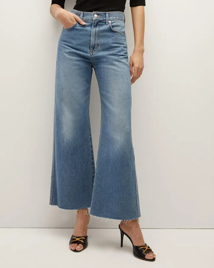 Jeans Shop Veronica Beard Taylor Cropped WideLeg Jean Wanderer Dust