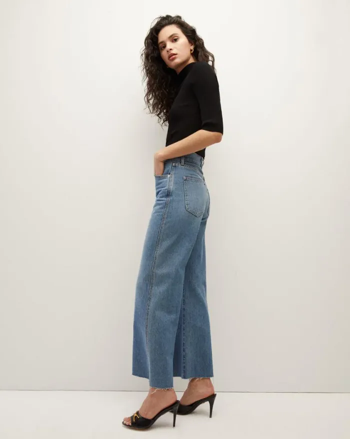 Jeans Shop Veronica Beard Taylor Cropped WideLeg Jean Wanderer Dust