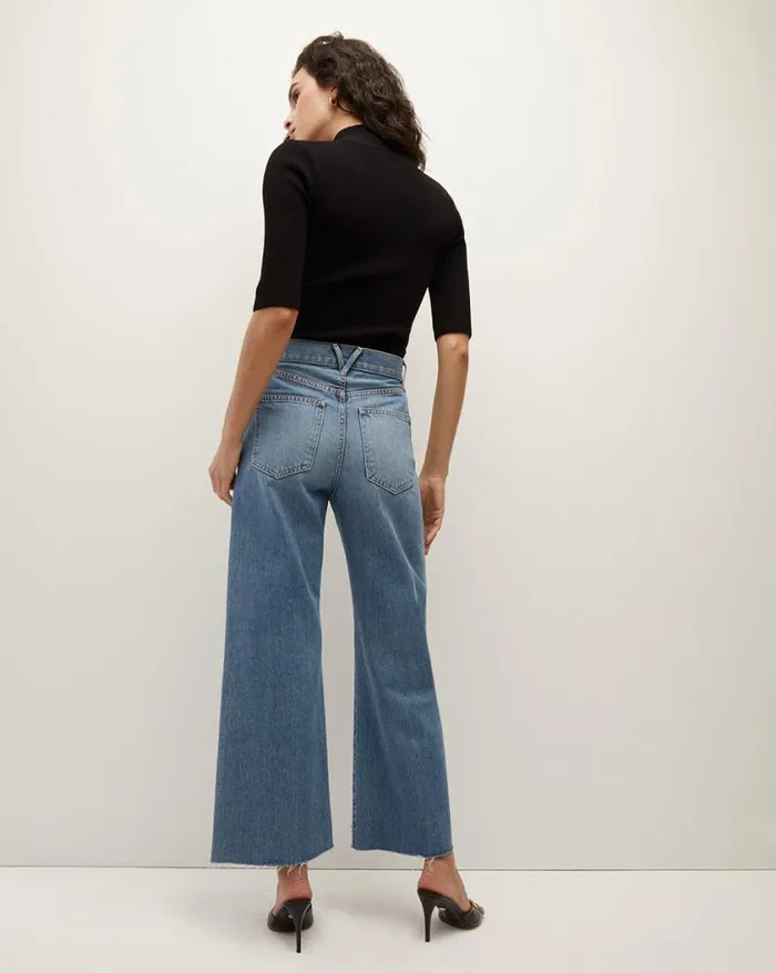 Jeans Shop Veronica Beard Taylor Cropped WideLeg Jean Wanderer Dust