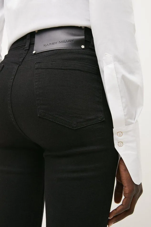 Jeans Women Karen Millen High Rise Skinny Jeans Black