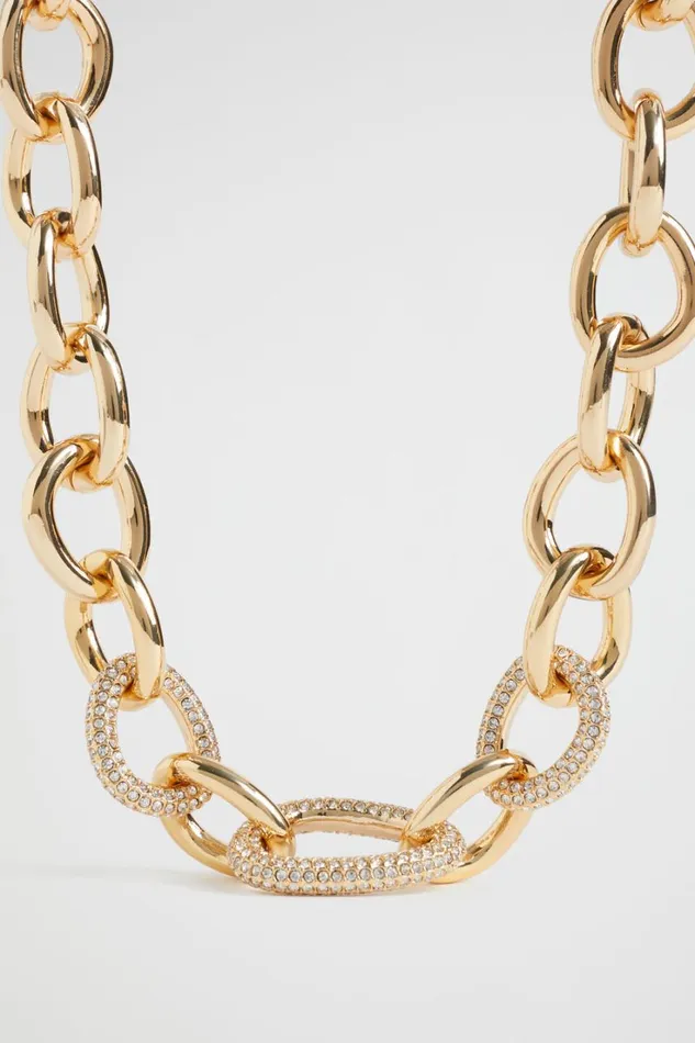 Jewellery Woman Seed Heritage Crystal Link Necklace Gold