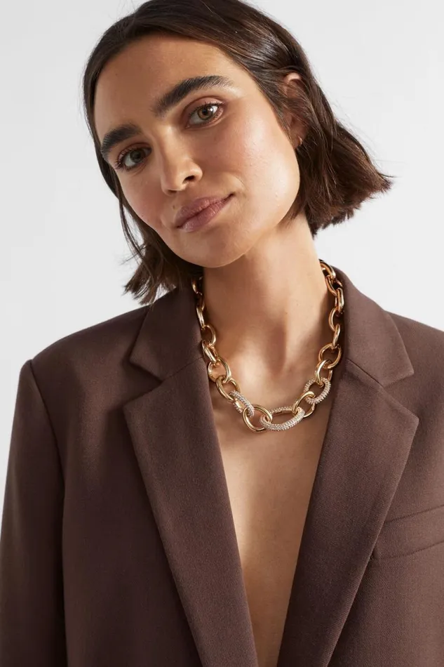 Jewellery Woman Seed Heritage Crystal Link Necklace Gold