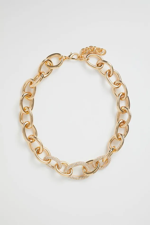 Jewellery Woman Seed Heritage Crystal Link Necklace Gold