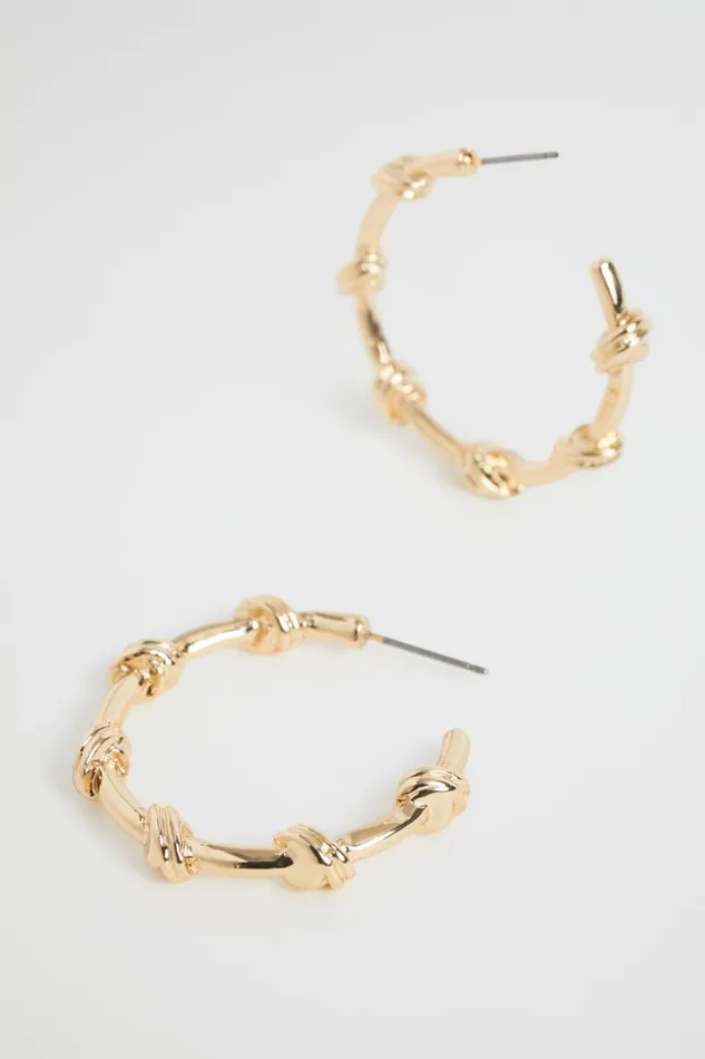 Jewellery Woman Seed Heritage Knot Hoop Earring Gold