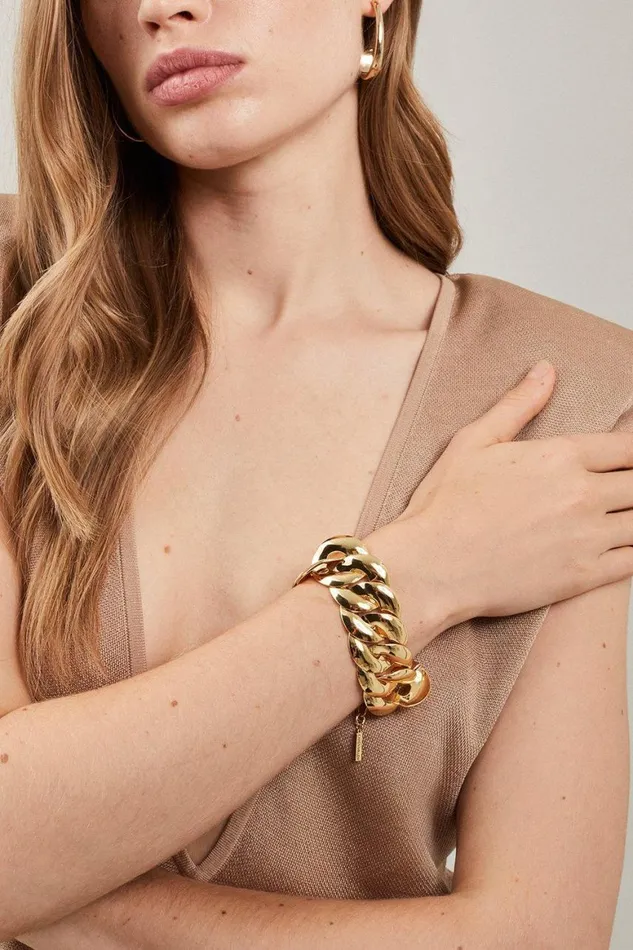 Jewellery Women Karen Millen Chunky Chain Bracelet Gold