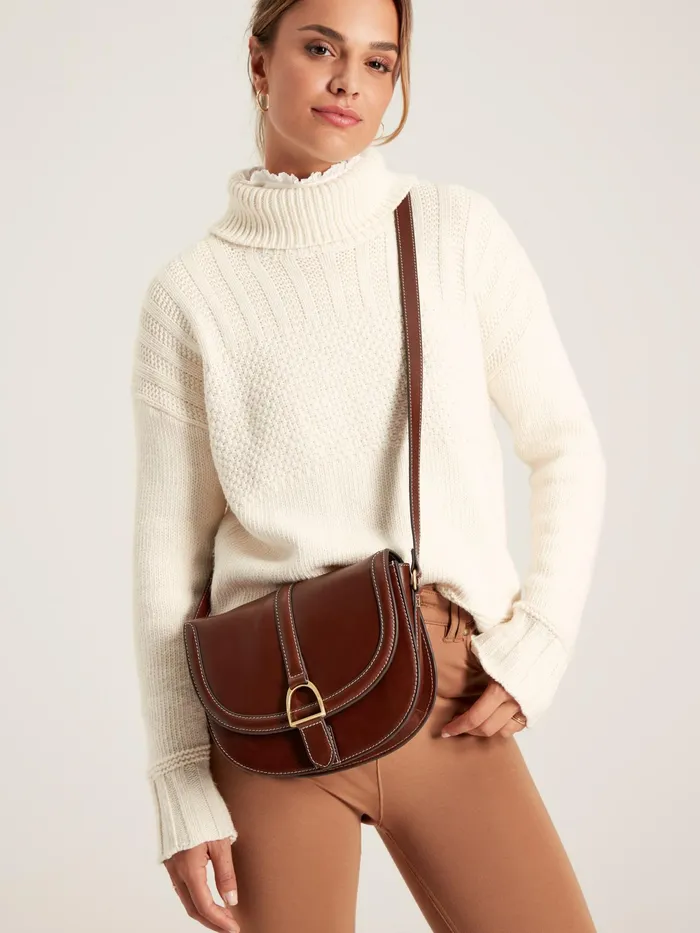 Joules Bags Tan Brown Soft Leather Cross Body Bag 8211 Women