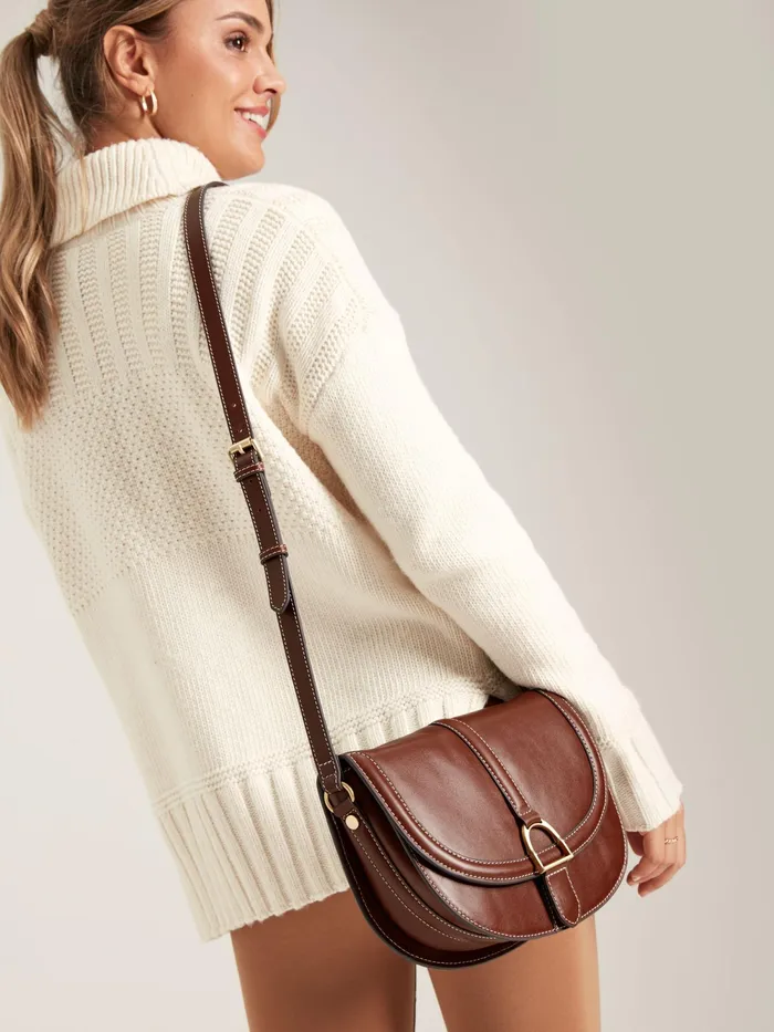 Joules Bags Tan Brown Soft Leather Cross Body Bag 8211 Women