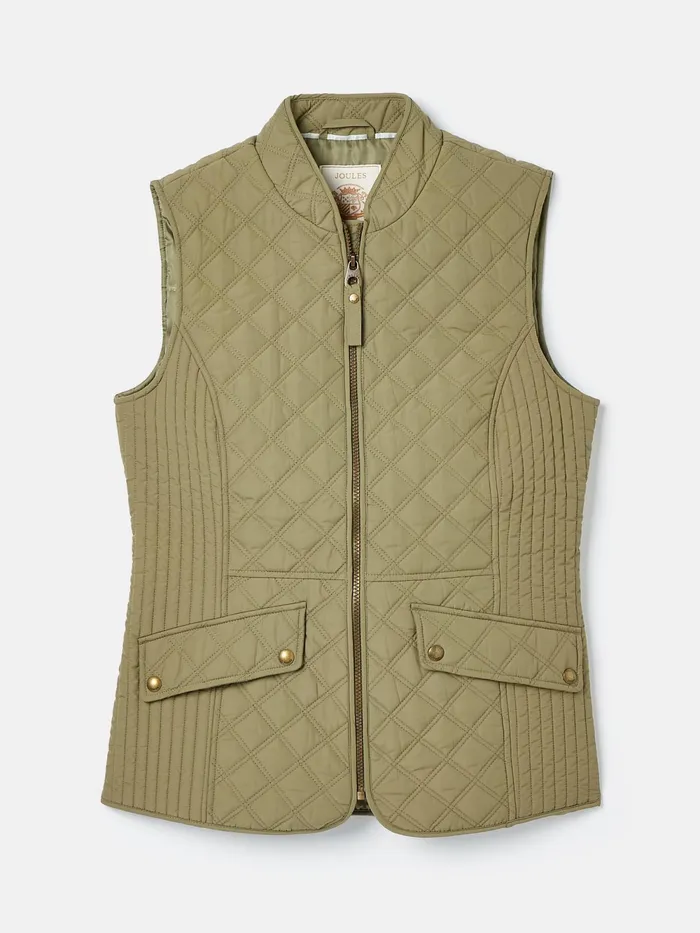 Joules Coats and Jackets Green Showerproof Diamond Quilted Gilet 8211 Women