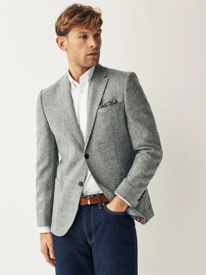 Joules Coats and Jackets Grey Donegal Wool Suit Jacket 8211 Men