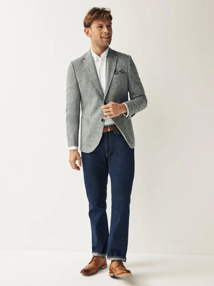 Joules Coats and Jackets Grey Donegal Wool Suit Jacket 8211 Men