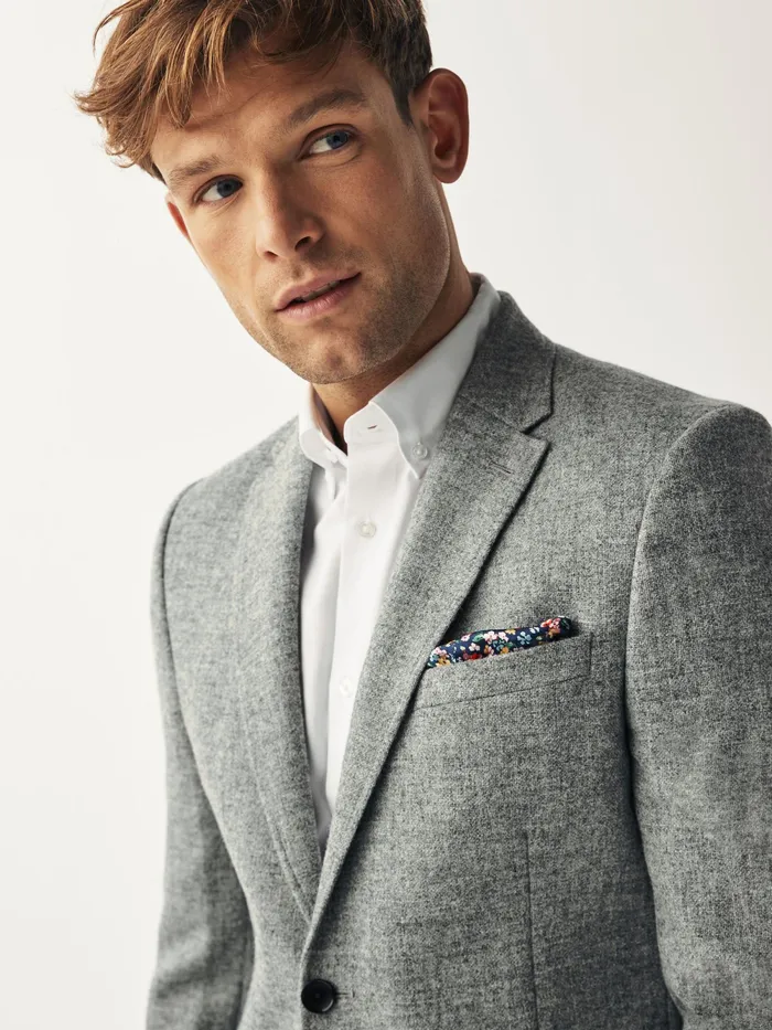 Joules Coats and Jackets Grey Donegal Wool Suit Jacket 8211 Men