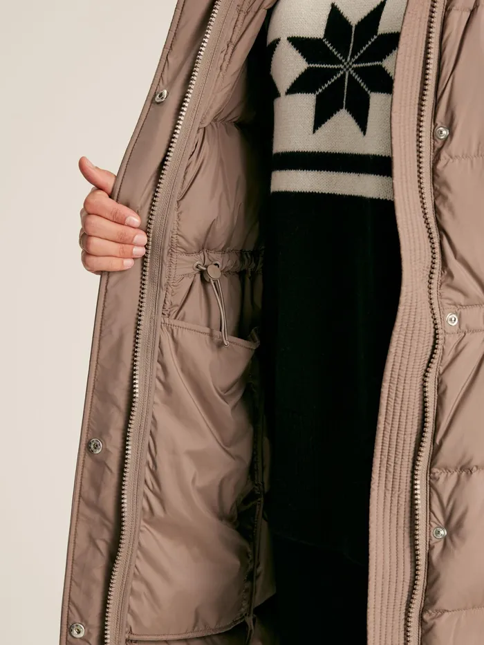 Joules Coats and Jackets Natural Showerproof Down Feather Long Puffer Coat 8211 Women