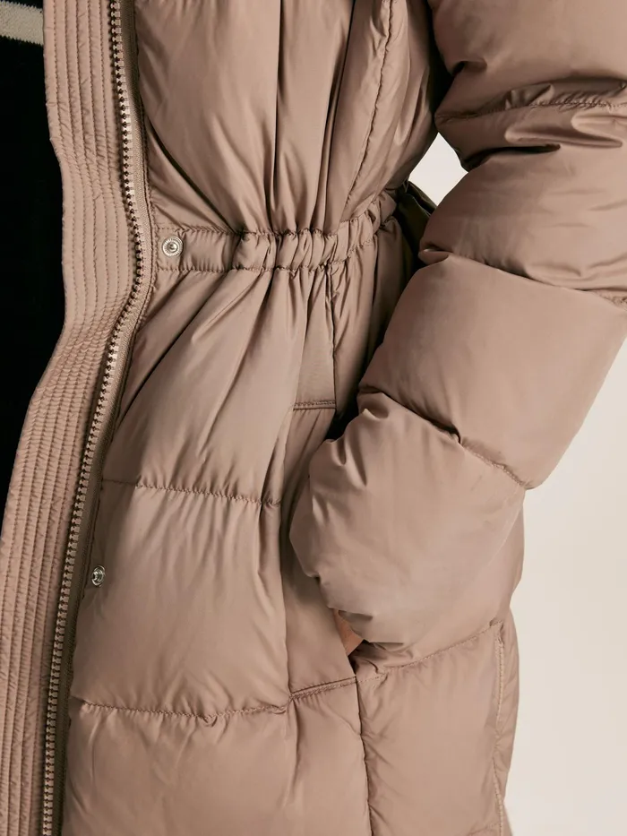 Joules Coats and Jackets Natural Showerproof Down Feather Long Puffer Coat 8211 Women