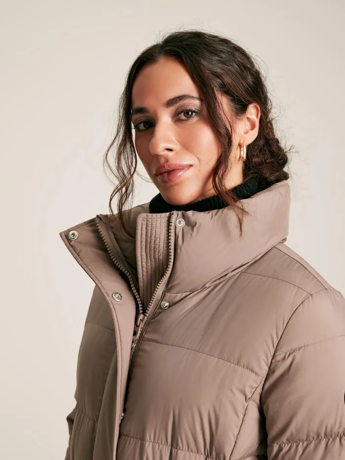 Joules Coats and Jackets Natural Showerproof Down Feather Long Puffer Coat 8211 Women