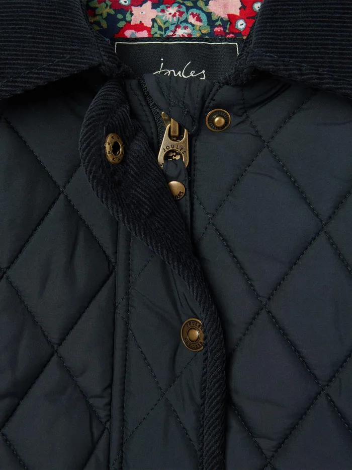 Joules Coats and Jackets Navy Diamond Quilted Coat With Hood 8211 Girls