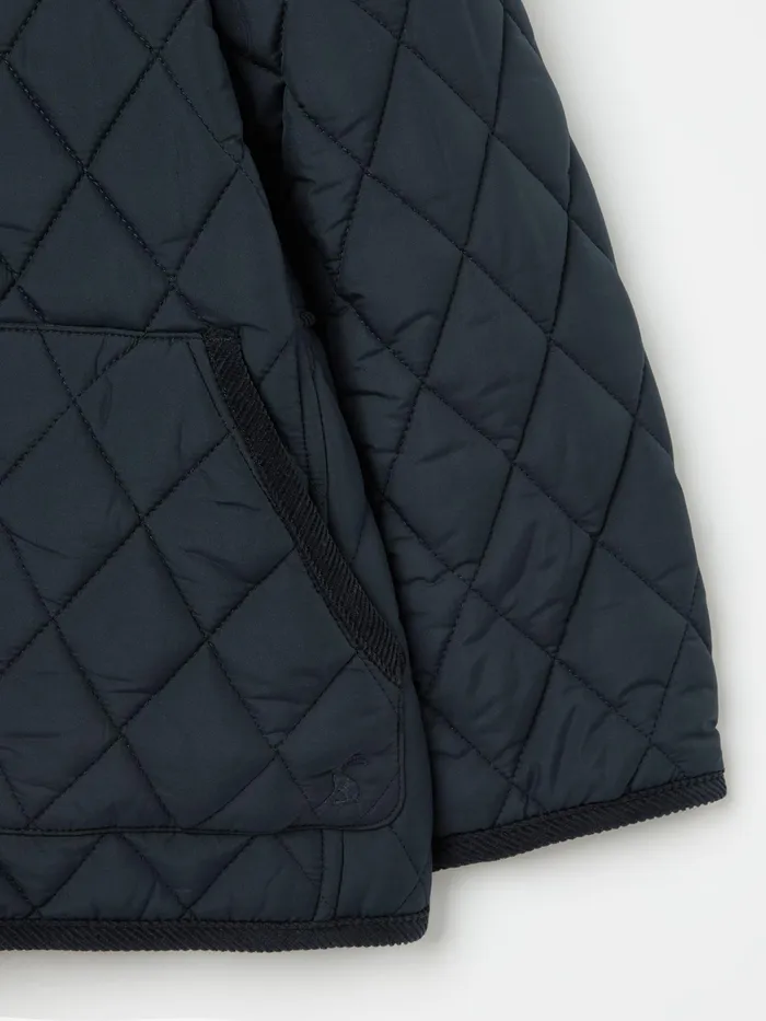 Joules Coats and Jackets Navy Diamond Quilted Coat With Hood 8211 Girls