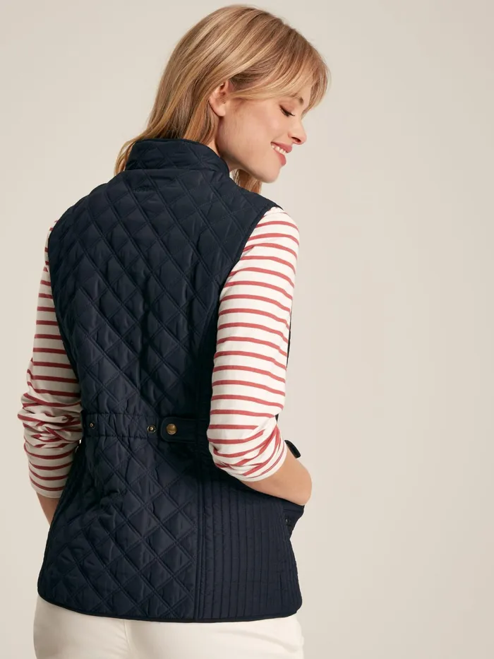 Joules Coats and Jackets Navy Showerproof Diamond Quilted Gilet 8211 Women