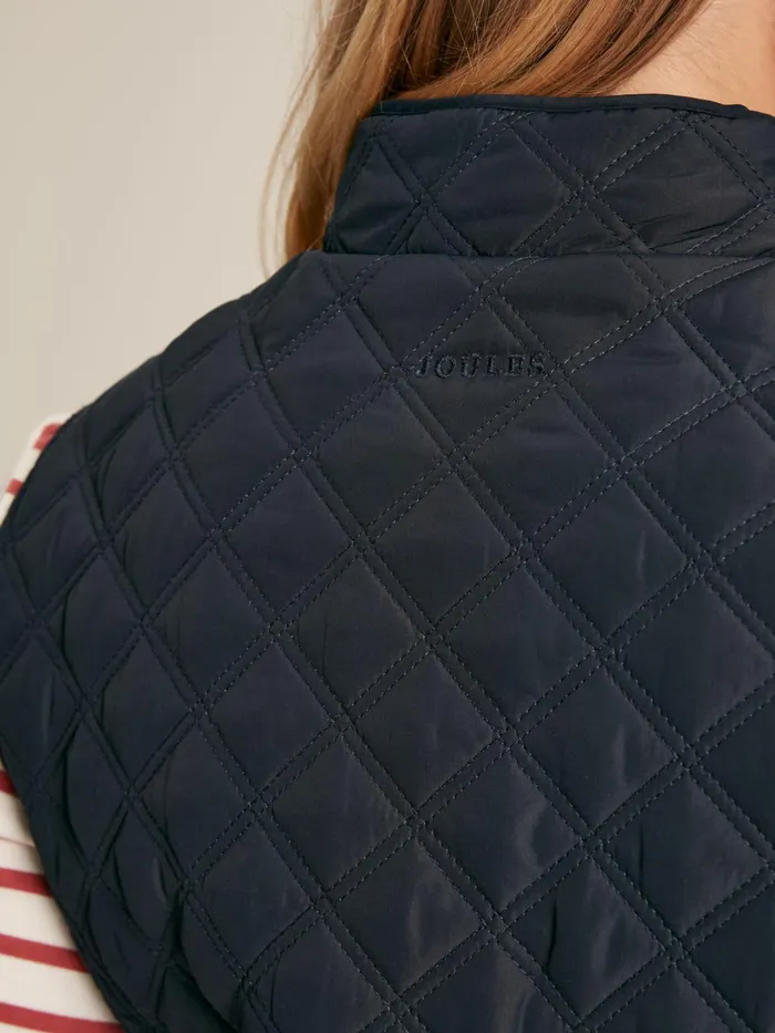 Joules Coats and Jackets Navy Showerproof Diamond Quilted Gilet 8211 Women