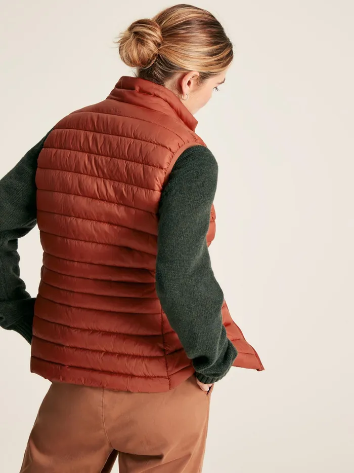 Joules Coats and Jackets Red Showerproof Packable Padded Gilet 8211 Women