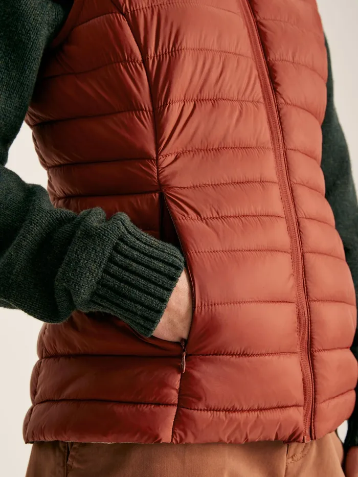 Joules Coats and Jackets Red Showerproof Packable Padded Gilet 8211 Women