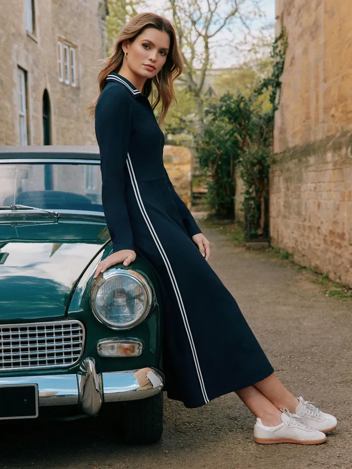 Joules Dresses Navy Button Down Ponte Jersey Dress 8211 Women