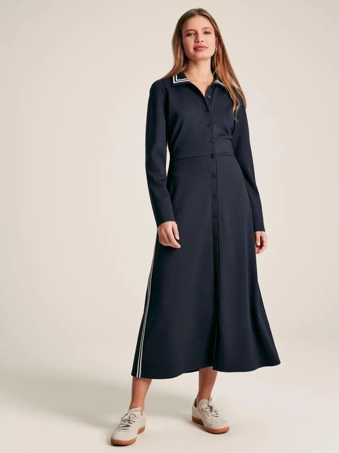 Joules Dresses Navy Button Down Ponte Jersey Dress 8211 Women