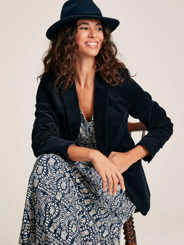 Joules Dresses Navy Printed Long Sleeve Midaxi Dress With Pockets 8211 Women