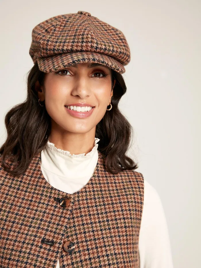 Joules Hats Brown Tweed Baker Boy Hat 8211 Women