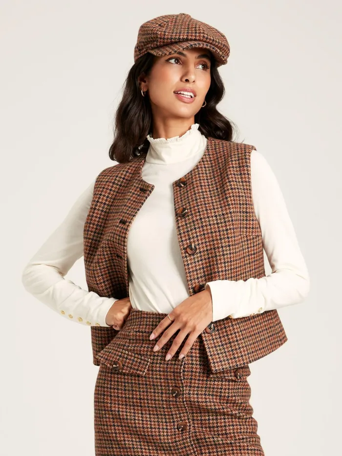 Joules Hats Brown Tweed Baker Boy Hat 8211 Women
