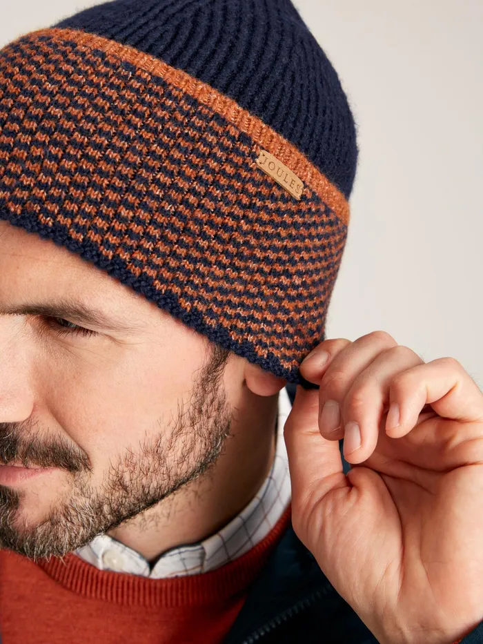 Joules Hats Gloves and Scarves Navy Knitted Beanie Hat 8211 Men