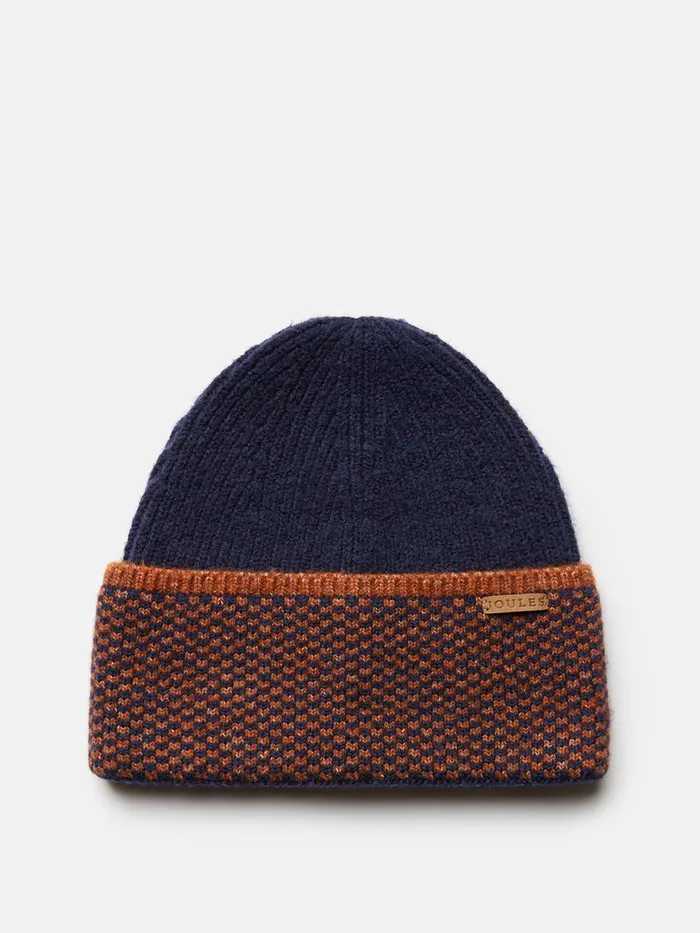 Joules Hats Gloves and Scarves Navy Knitted Beanie Hat 8211 Men