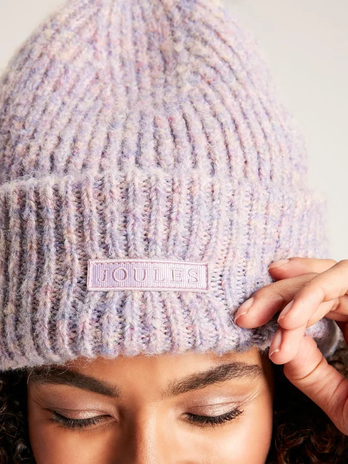 Joules Hats Lilac Oversized Knitted Beanie Hat 8211 Women