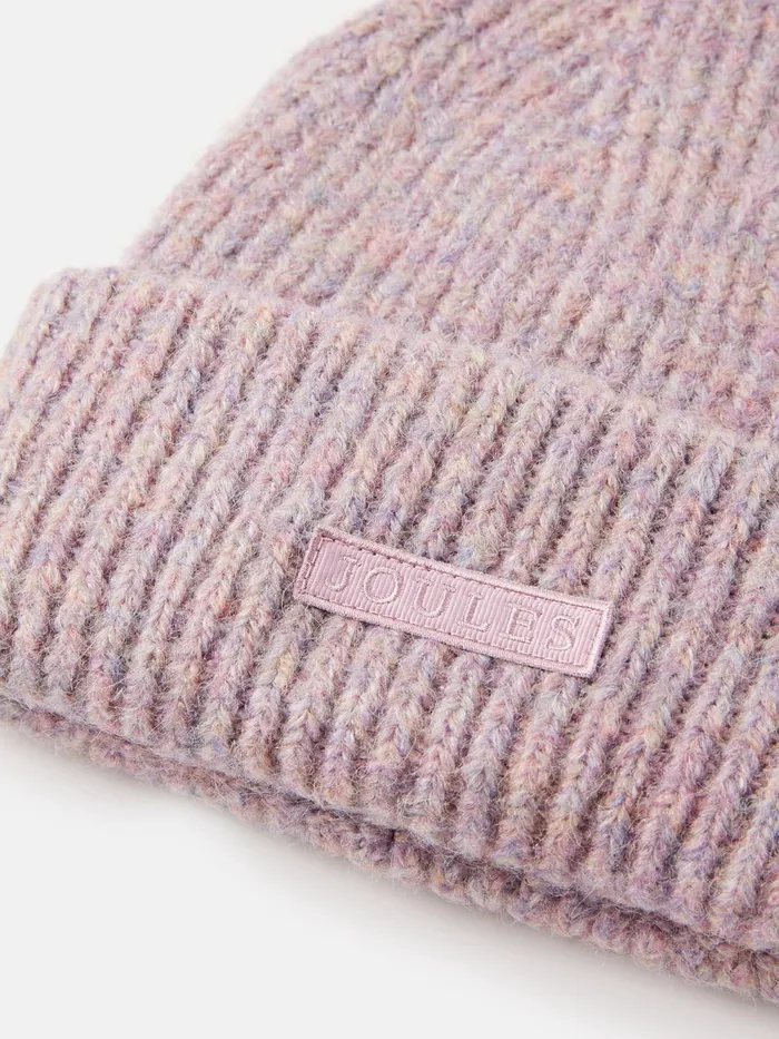 Joules Hats Lilac Oversized Knitted Beanie Hat 8211 Women