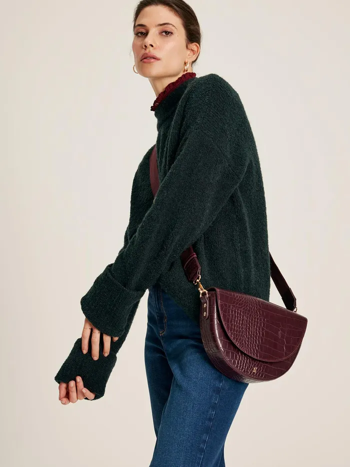 Joules Knitwear Dark Green High Neck Boucl Jumper 8211 Women