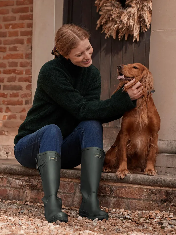 Joules Knitwear Dark Green High Neck Boucl Jumper 8211 Women