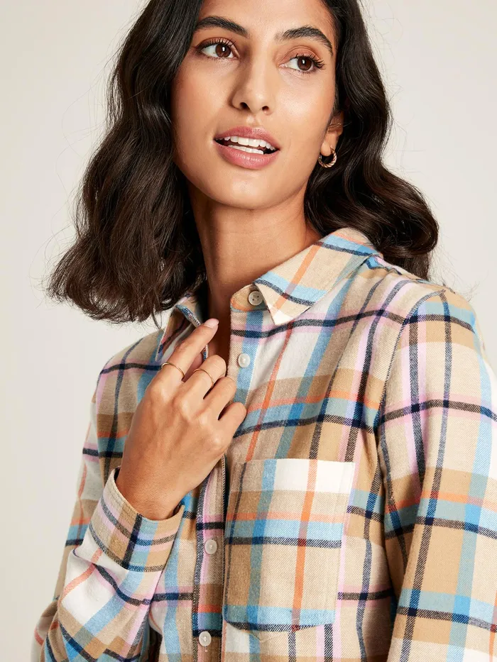 Joules Shirts and Blouses Creme Check Brushed Shirt 8211 Women