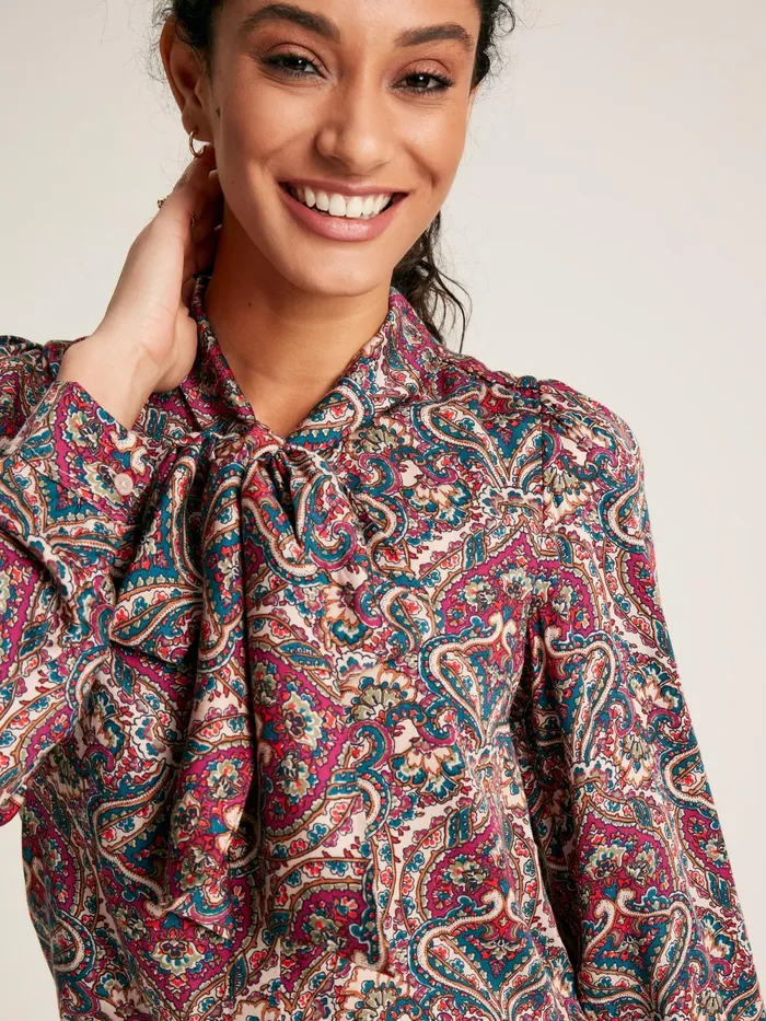 Joules Shirts and Blouses Pink Tie Neck Blouse 8211 Women