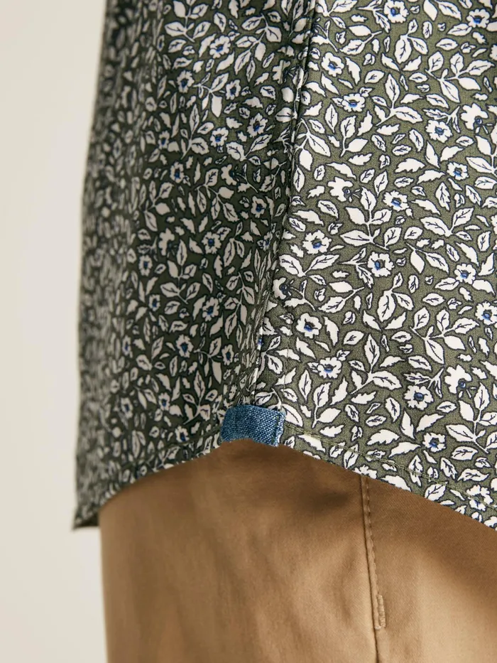 Joules Shirts Green Floral Cotton Shirt 8211 Men