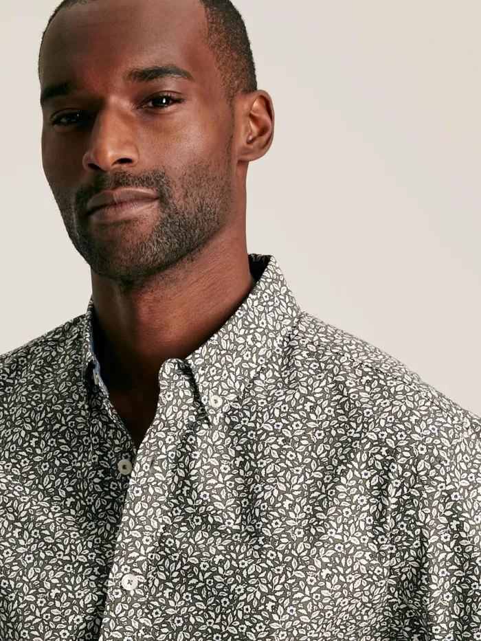 Joules Shirts Green Floral Cotton Shirt 8211 Men