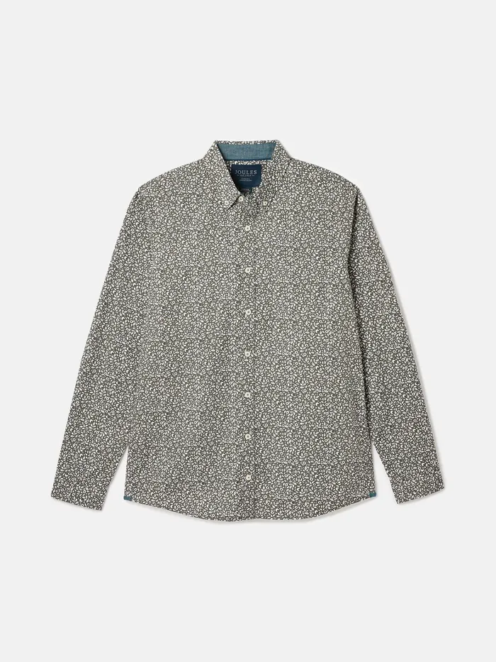 Joules Shirts Green Floral Cotton Shirt 8211 Men